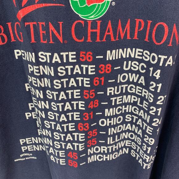 Vintage Penn State 1994 Big Ten Champions T-Shirt Chest 44" Large - Picture 7 of 7